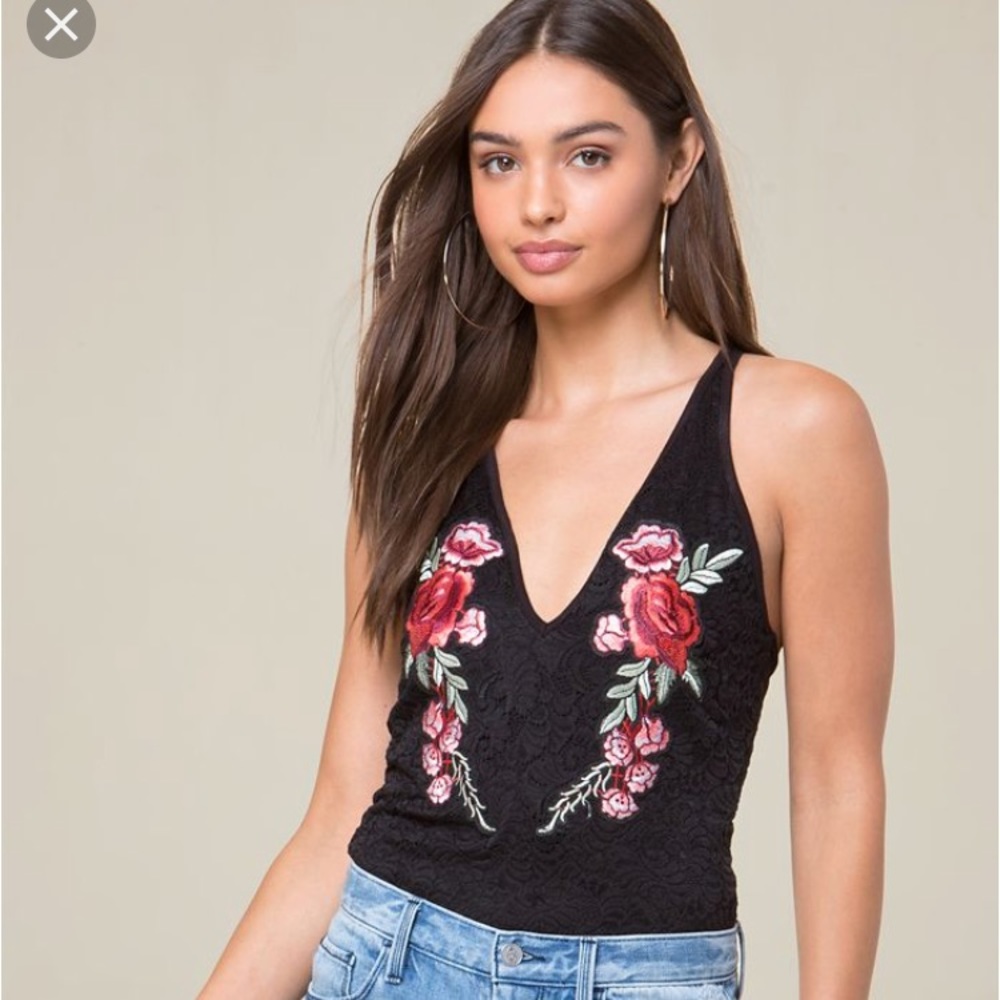 Bebe black lace bodysuit